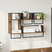 Væghyldesæt 4 pcs Gammelt træ 65 x 25 x 30 cm Konstrueret træ