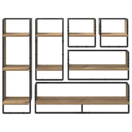 Væghyldesæt Vægmonteret 6 pcs Artisan Egetræ 100 x 25 x 30 cm