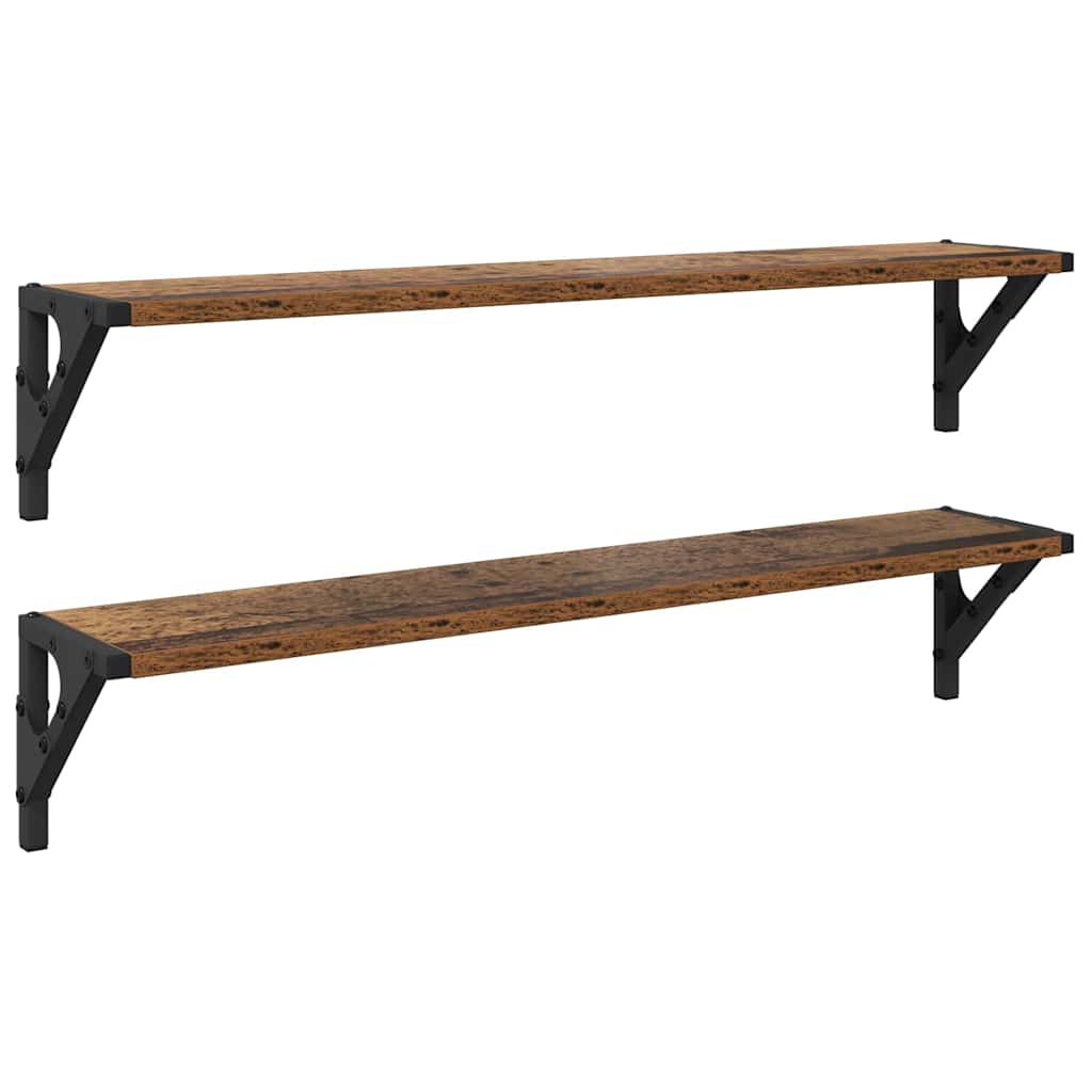 Væghylder 2 pcs Gammelt træ 80 x 15 x 15,5 cm Konstrueret træ