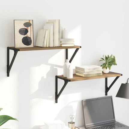 Væghylder med hylde 2 pcs Artisan Egetræ 60 x 25 x 25,5 cm