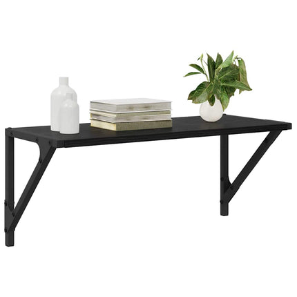 Væghylder 2 stk. Sort eg 60 x 25 x 25,5 cm Konstrueret træ