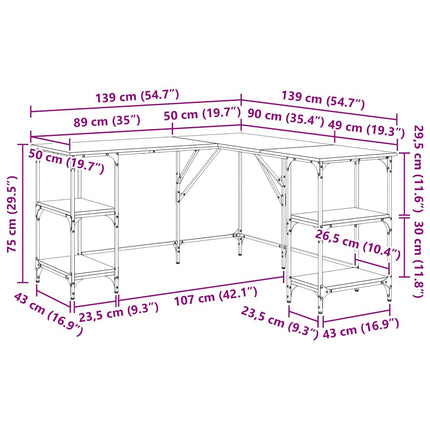 Bord Sort eg 139 x 139 x 75 cm Konstrueret træ