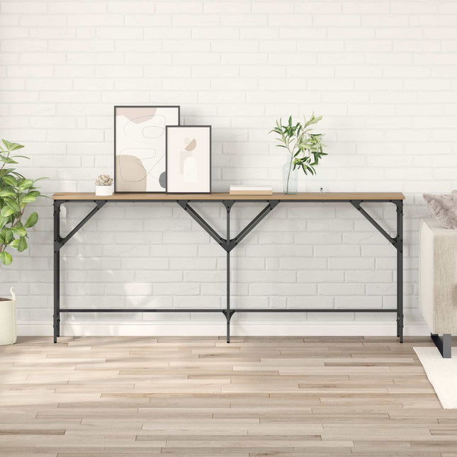 Konsolbord Artisan Egetræ 180 x 30 x 75 cm Konstrueret træ