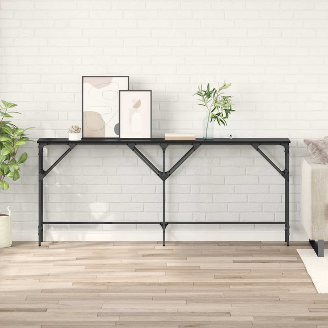 Konsolbord Sort eg 180 x 30 x 75 cm Konstrueret træ
