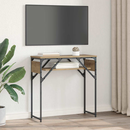 Konsolbord Artisan Egetræ Konstrueret træ 75x30x75cm