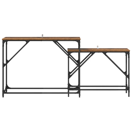 Konsolbord 2 stk. Gammelt træ 100 x 28 x 75 cm Konstrueret træ