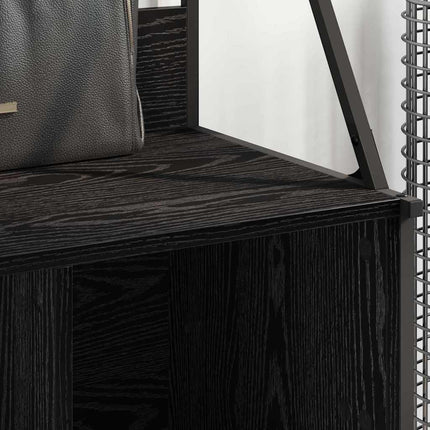 Tøjstativ med hylde Sort eg 100 x 41 x 184 cm Konstrueret træ
