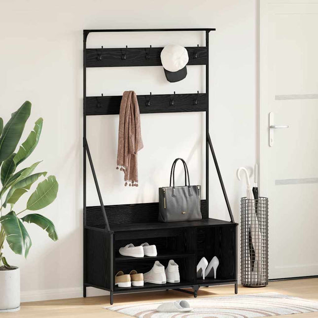 Tøjstativ Sort eg 100 x 41 x 184 cm Konstrueret træ