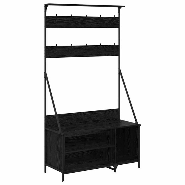 Tøjstativ Sort eg 100 x 41 x 184 cm Konstrueret træ