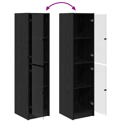 Highboard Sort eg 35 x 37 x 142 cm Konstrueret træ