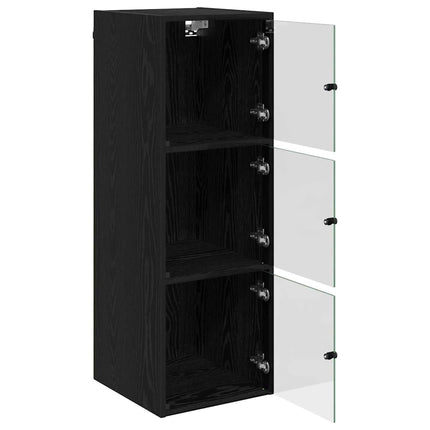 Vægskab 35 x 37 x 102 cm Konstrueret træ Sort eg