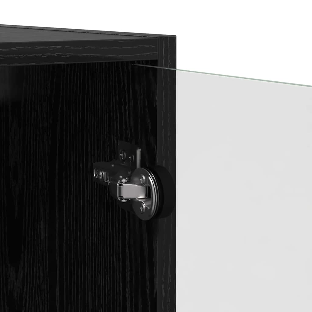 Vægskab Vægmonteret Sort eg 68 x 37 x 68,5 cm Konstrueret træ