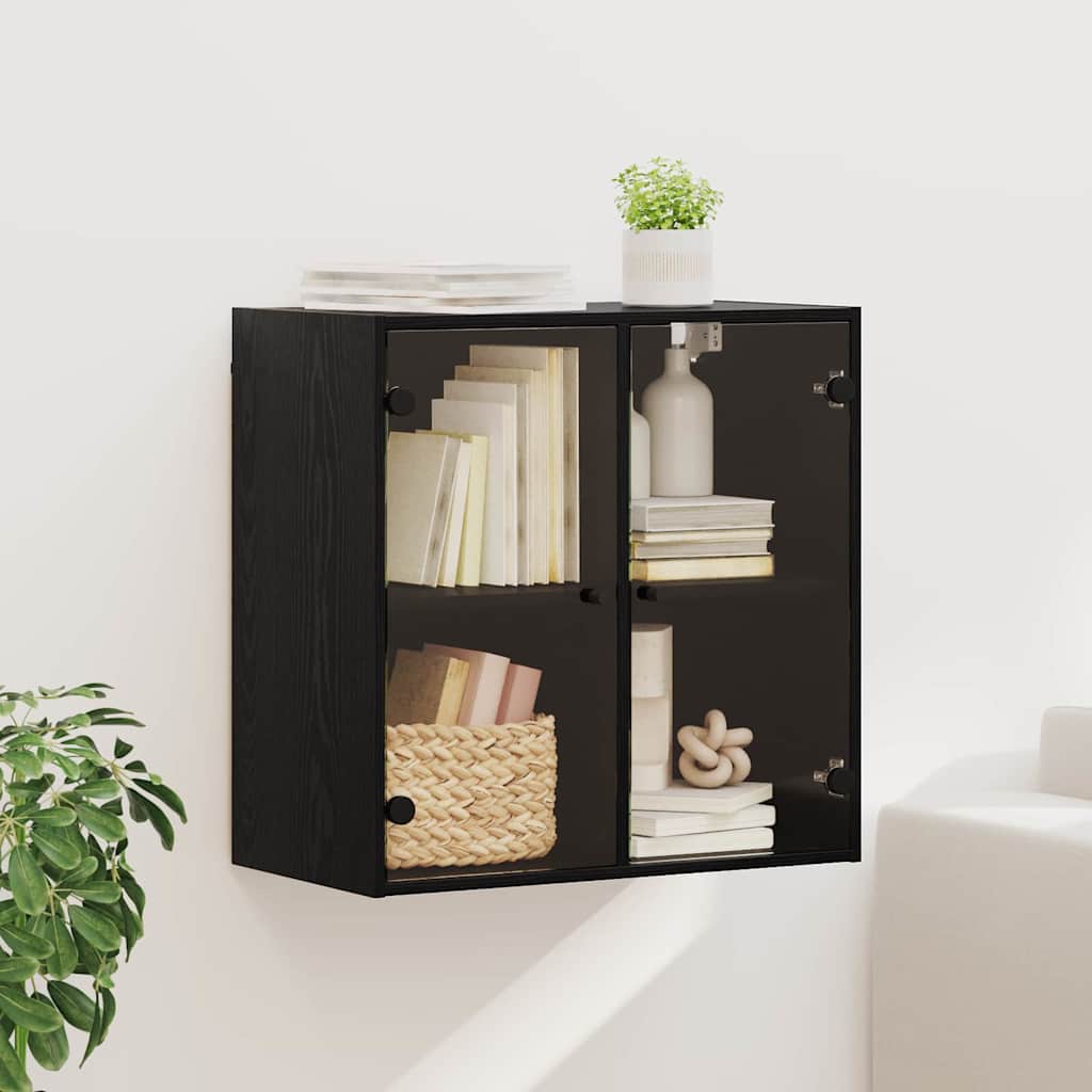 Vægskab Vægmonteret Sort eg 68 x 37 x 68,5 cm Konstrueret træ