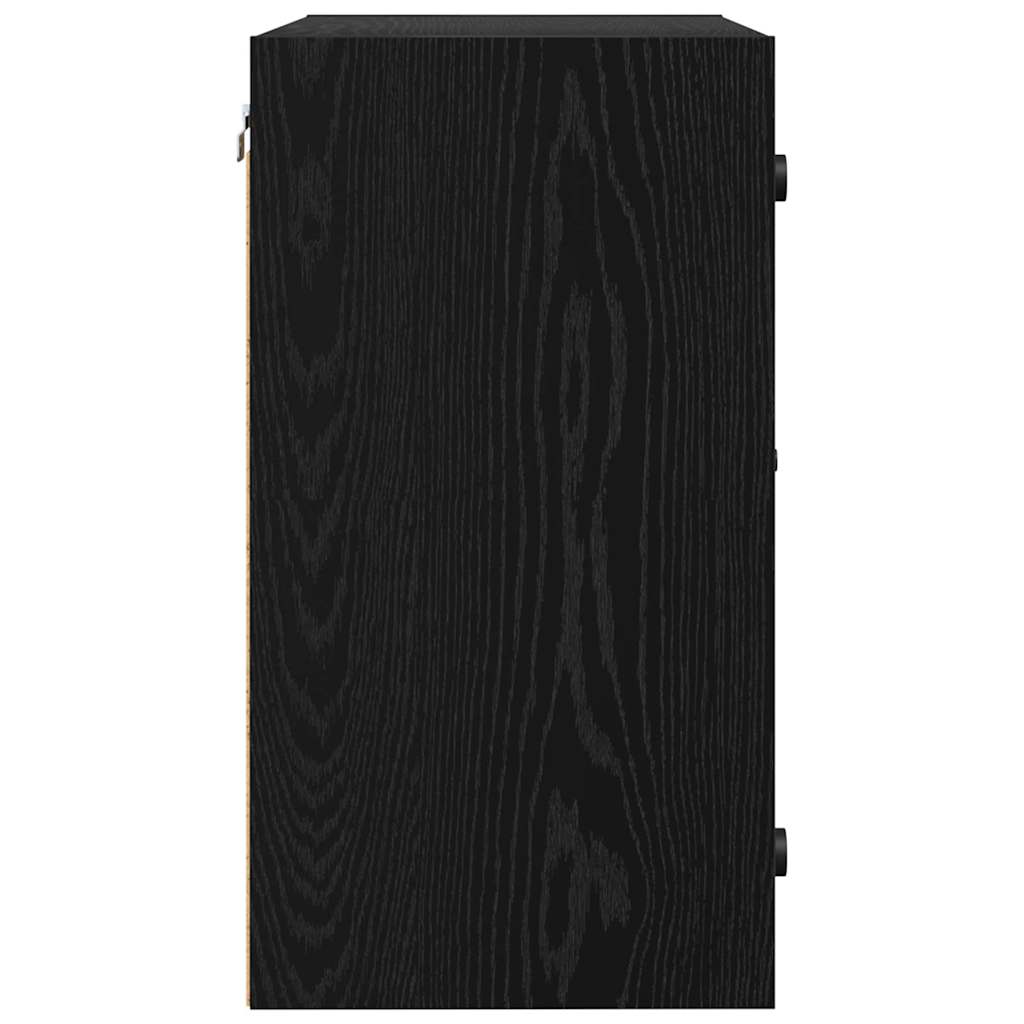 Vægskab Vægmonteret Sort eg 68 x 37 x 68,5 cm Konstrueret træ