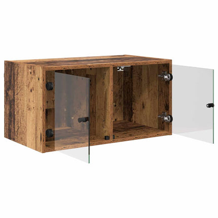 Væggeskabe 2 stk. 68 x 37 x 35 cm Konstrueret træ Gammelt træ