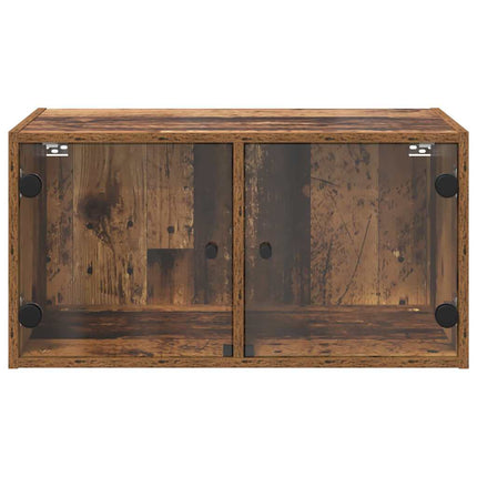 Væggeskabe 2 stk. 68 x 37 x 35 cm Konstrueret træ Gammelt træ