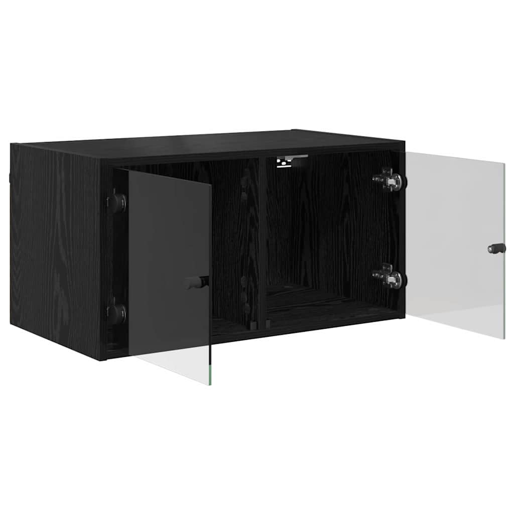 Vægskab Vægmonteret Sort eg 68 x 37 x 35 cm Konstrueret træ