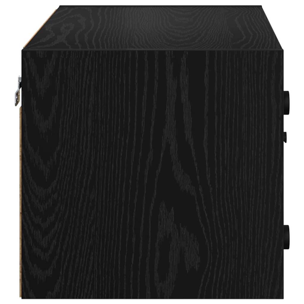 Vægskab Vægmonteret Sort eg 68 x 37 x 35 cm Konstrueret træ