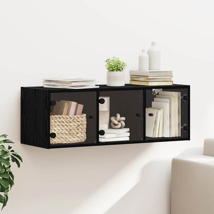 Vægskab 102 x 37 x 35 cm Konstrueret træ Sort eg