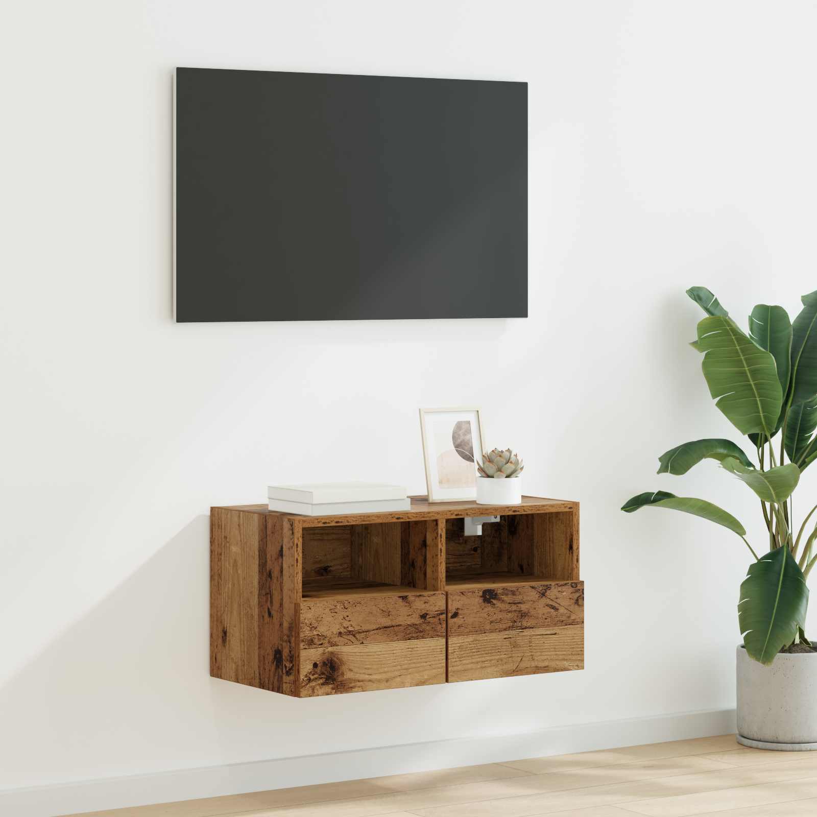 TV vægskab Gammelt træ 60 x 30 x 30 cm Konstrueret træ