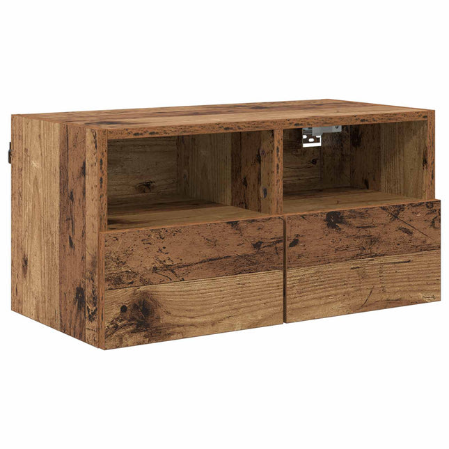 TV vægskab 60 x 30 x 30 cm Gammelt træ Konstrueret træ