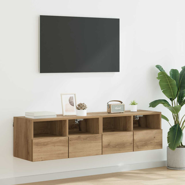 TV Væghylder 2 stk. Artisan Egetræ Konstrueret træ