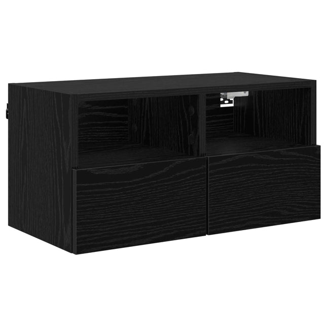 TV vægskab 60 x 30 x 30 cm Sort eg Konstrueret træ