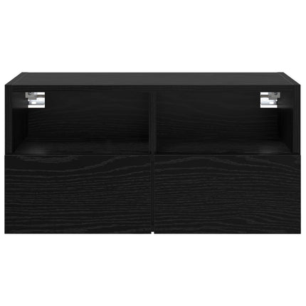 TV vægskab 60 x 30 x 30 cm Sort eg Konstrueret træ