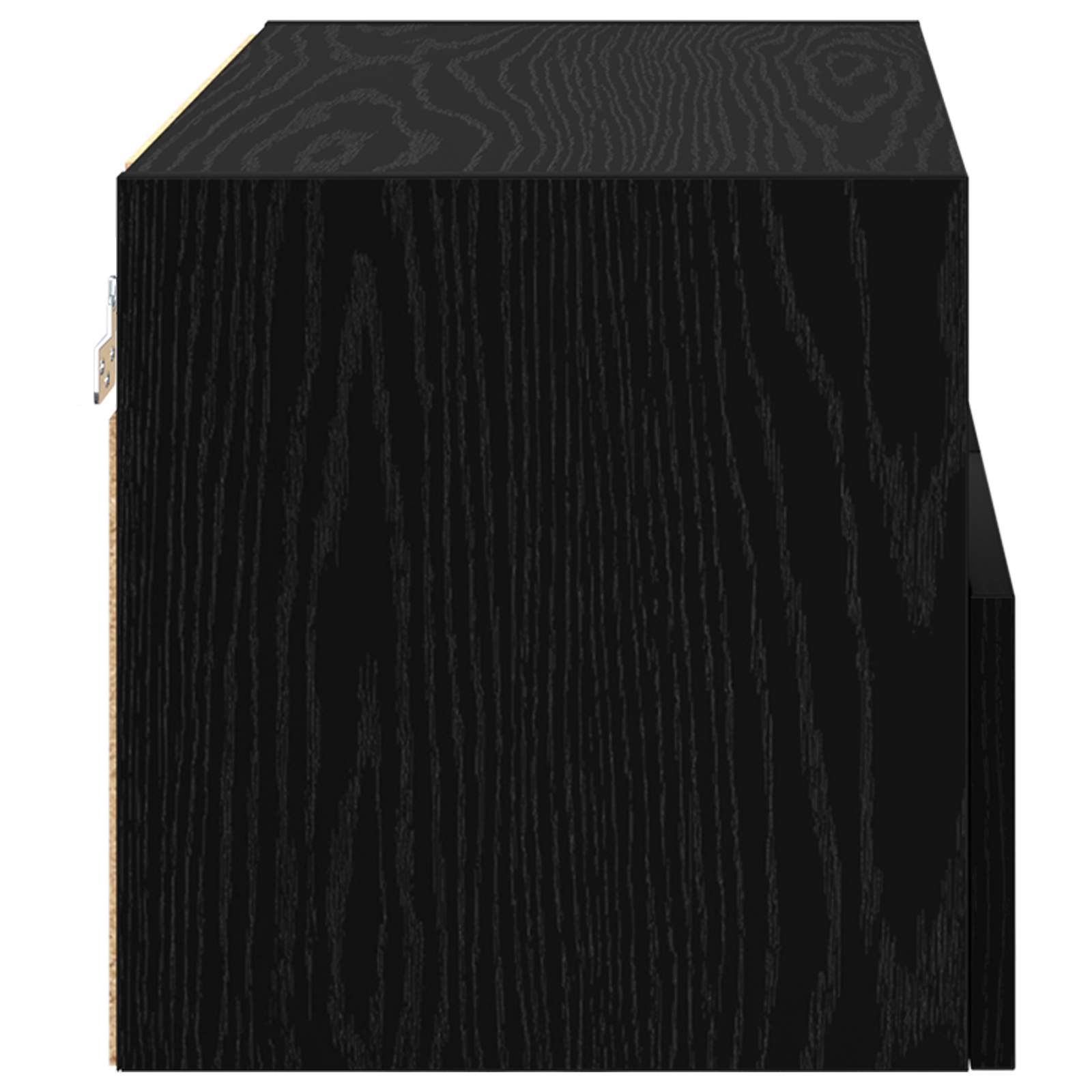 TV vægskab Vægmonteret Sort eg 60 x 30 x 30 cm Konstrueret træ
