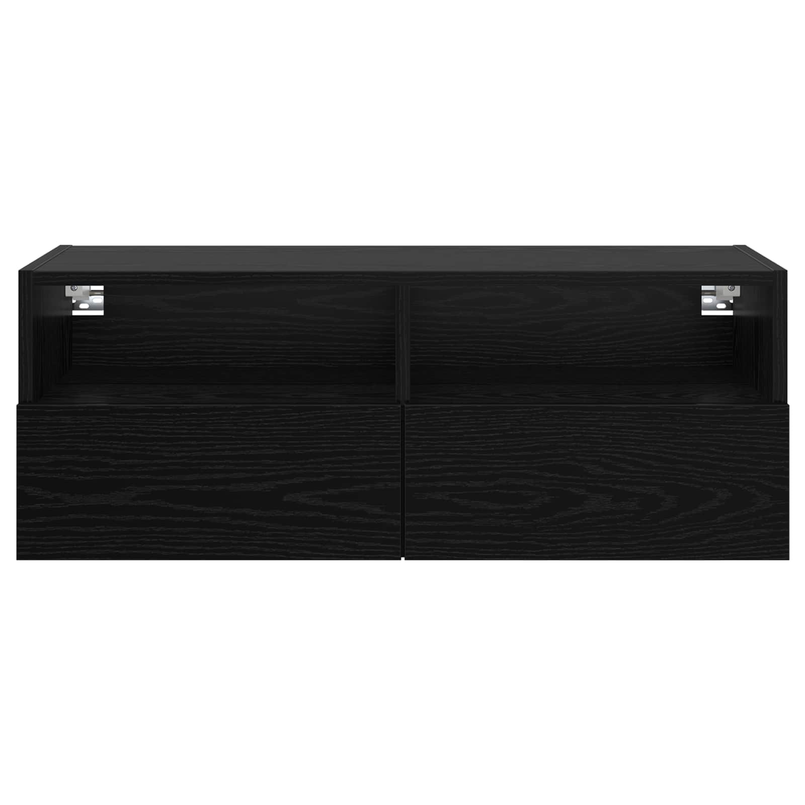 TV vægskab Vægmonteret Sort eg 80 x 30 x 30 cm Konstrueret træ