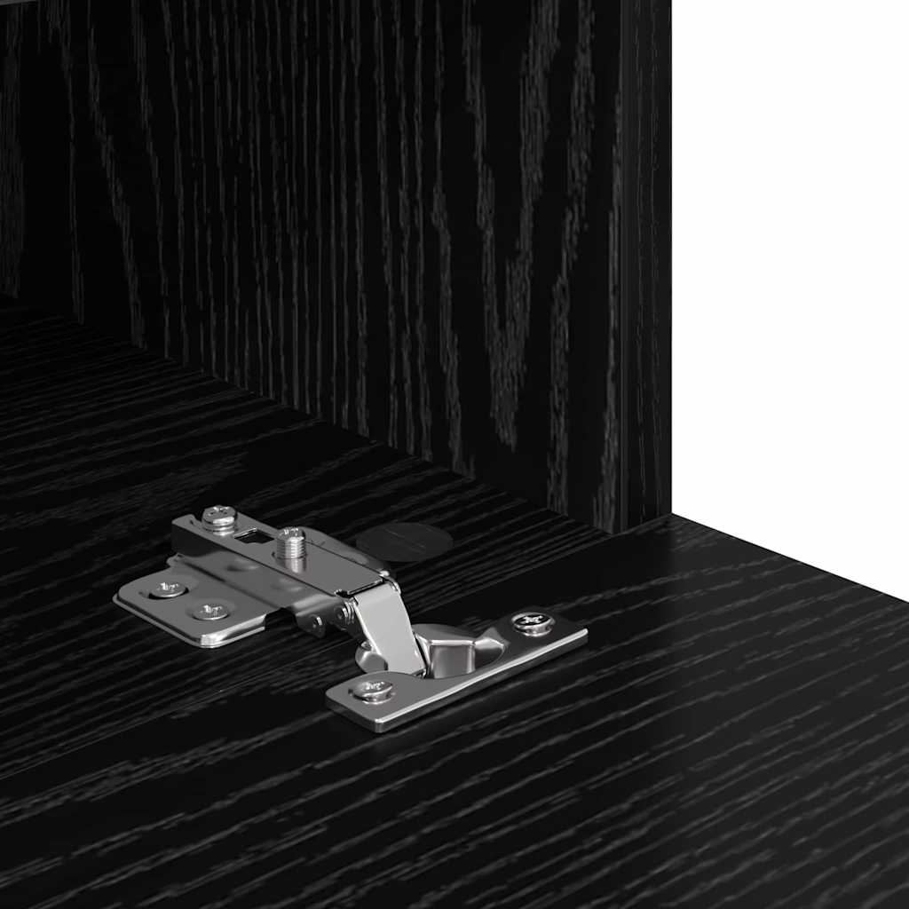 TV Væghylder 2 pcs Sort eg 80 x 30 x 30 cm Konstrueret træ