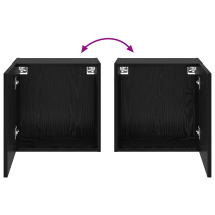 TV vægskab 40,5x30x40cm Sort eg Konstrueret træ