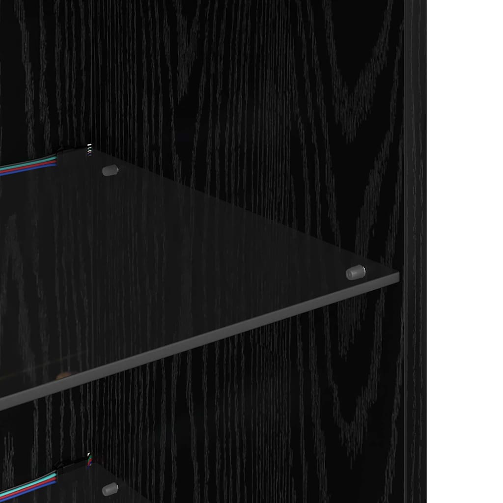 Væghængte TV skabe med LED 2 pcs Sort eg 30,5 x 30 x 90 cm