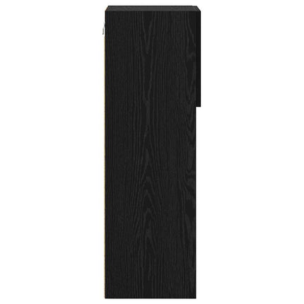 Væghængte TV skabe med LED 2 pcs Sort eg 30,5 x 30 x 90 cm