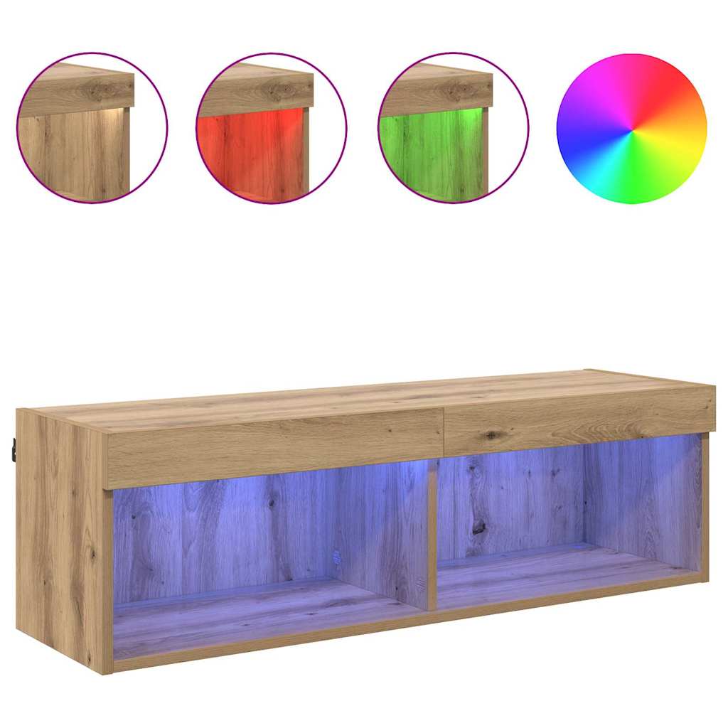 TV vægskab Vægmonteret Panama Artisan Egetræ 100 x 30 x 30 cm