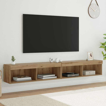 TV-møbelsæt 2 pcs Artisan Egetræ Konstrueret træ