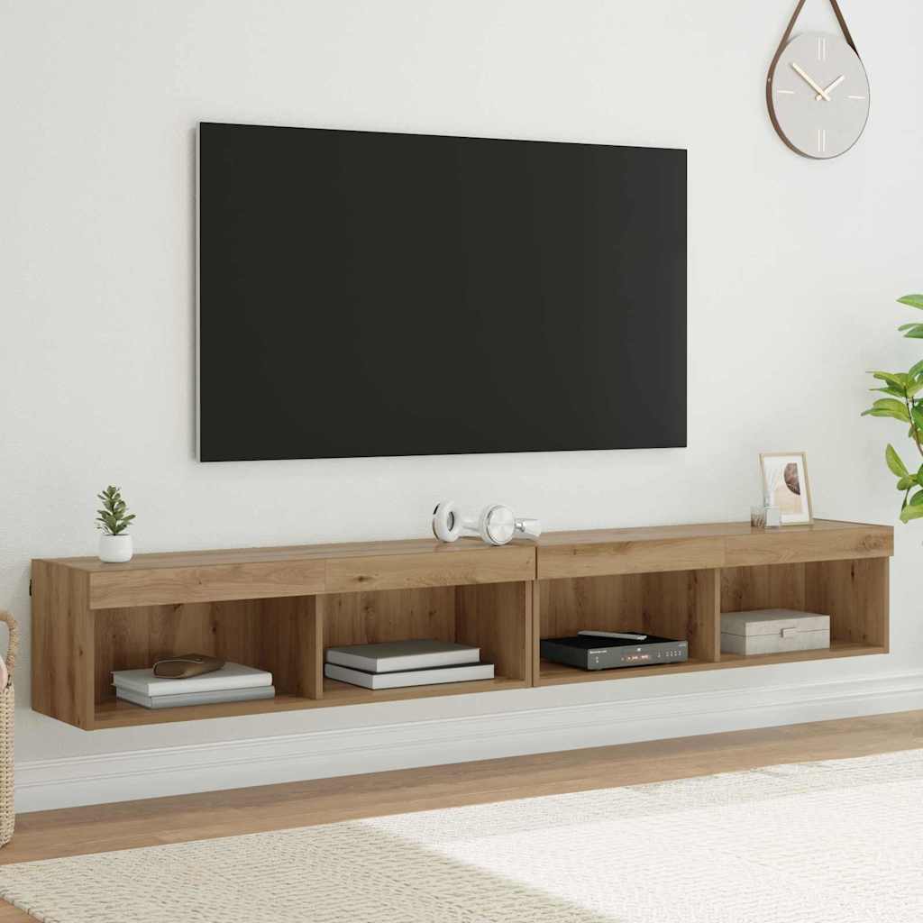 TV Væghylder Panama 2 pcs Artisan Egetræ 100 x 30 x 30 cm