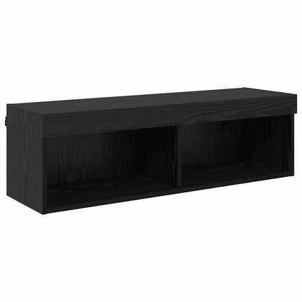 TV vægskab 100 x 30 x 30 cm Sort eg Konstrueret træ