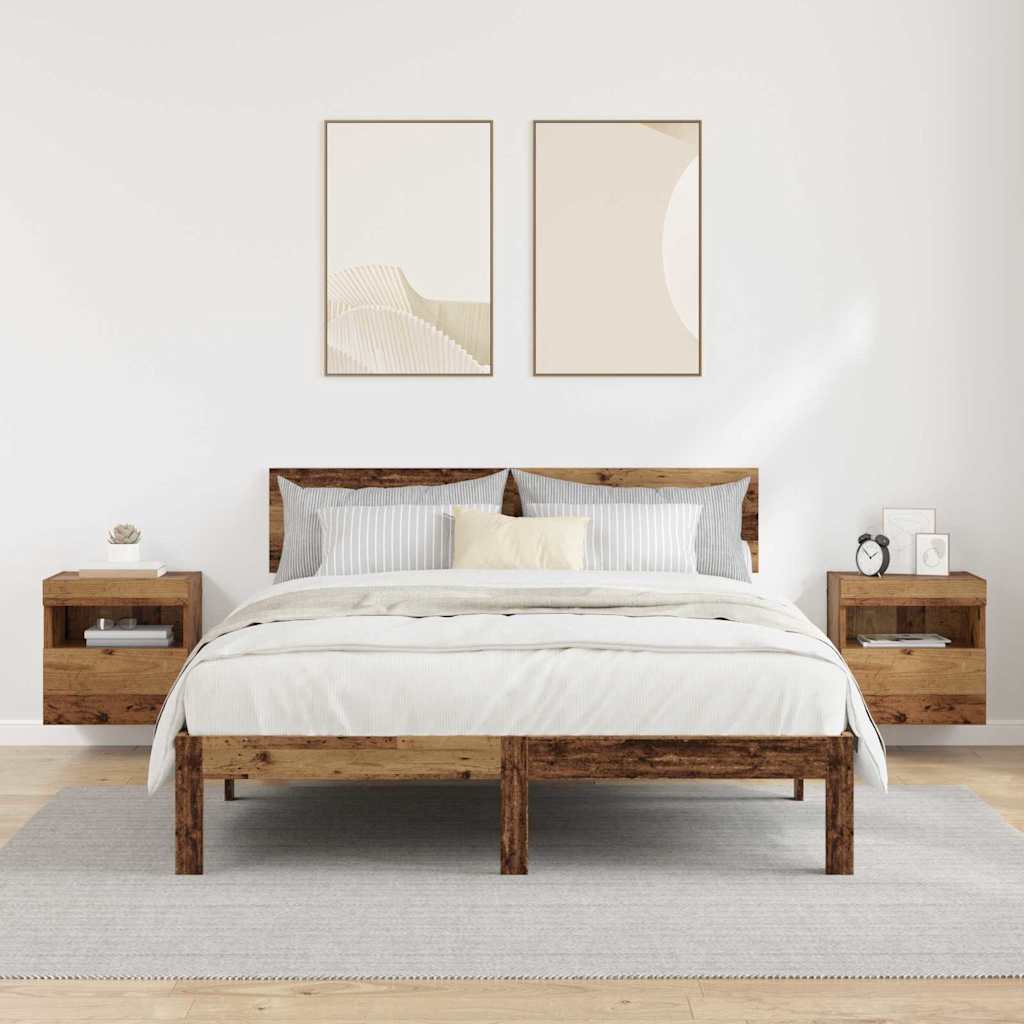 TV Væghylder 2 pcs Gammelt træ 40 x 30 x 40 cm Konstrueret træ