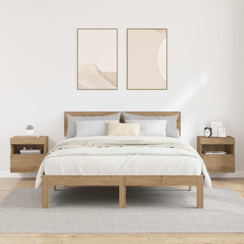 TV Væghylder Vægmonteret 2 pcs Artisan Egetræ 40 x 30 x 40 cm