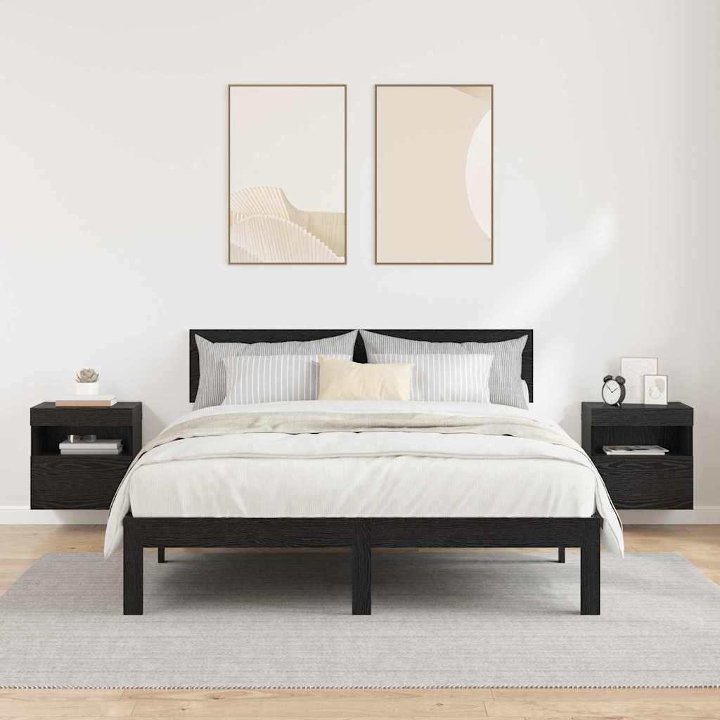 TV Væghylder 2 pcs Sort eg 40 x 30 x 40 cm Konstrueret træ