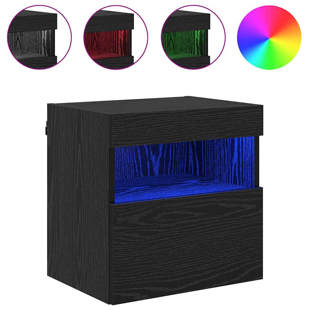 TV Væghylder 2 pcs Sort eg 40 x 30 x 40 cm Konstrueret træ