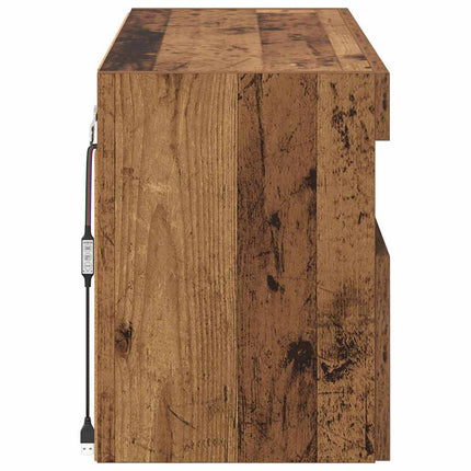 TV vægskab 80 x 30 x 40 cm Gammelt træ Konstrueret træ