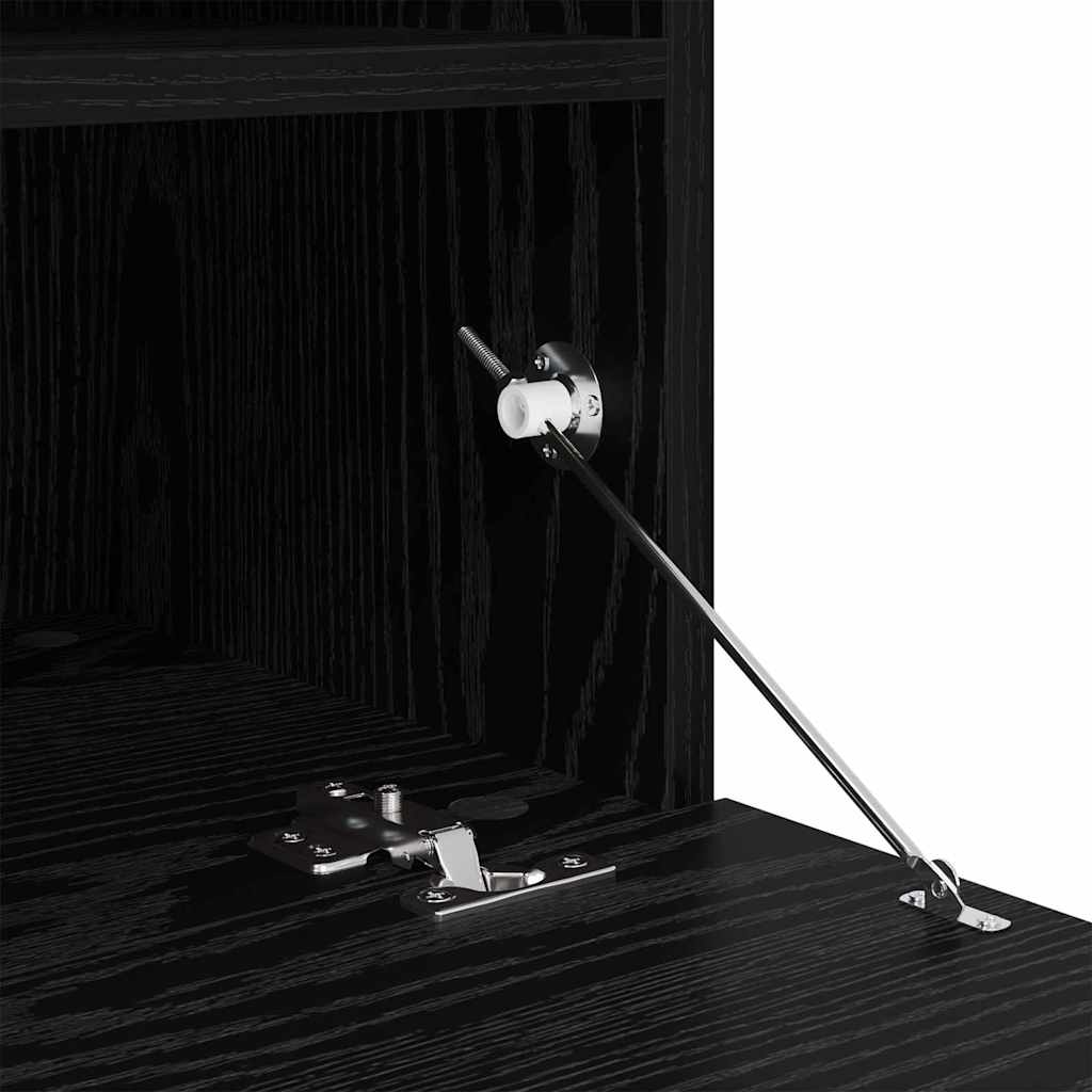 TV vægskab Vægmonteret Sort eg 80 x 30 x 40 cm Konstrueret træ