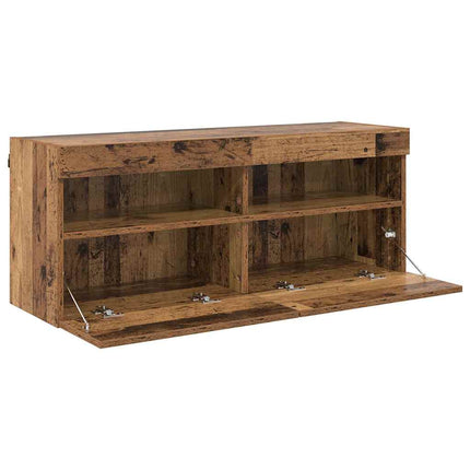 TV vægskab 100 x 30 x 40 cm Gammelt træ Konstrueret træ