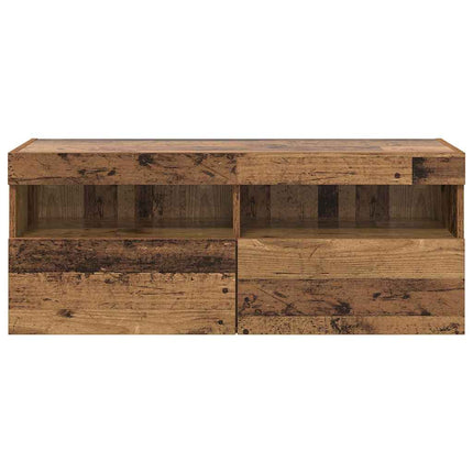TV vægskab 100 x 30 x 40 cm Gammelt træ Konstrueret træ