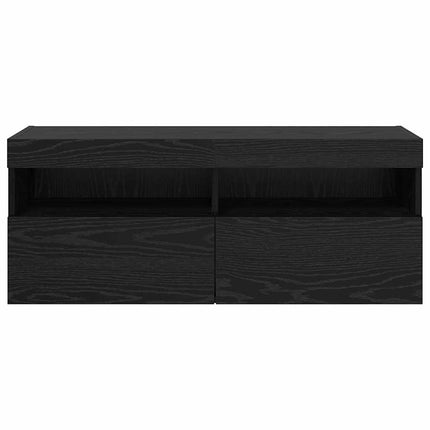 TV vægskab 100 x 30 x 40 cm Sort eg Konstrueret træ