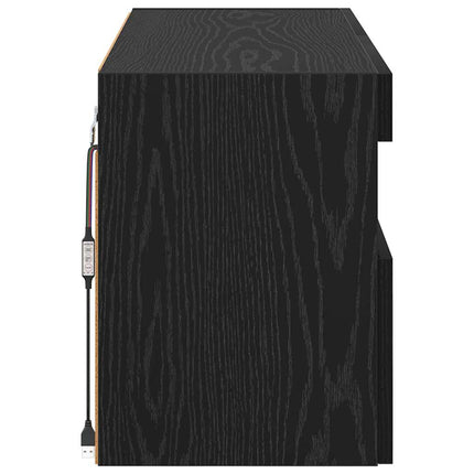 TV vægskab 100 x 30 x 40 cm Sort eg Konstrueret træ