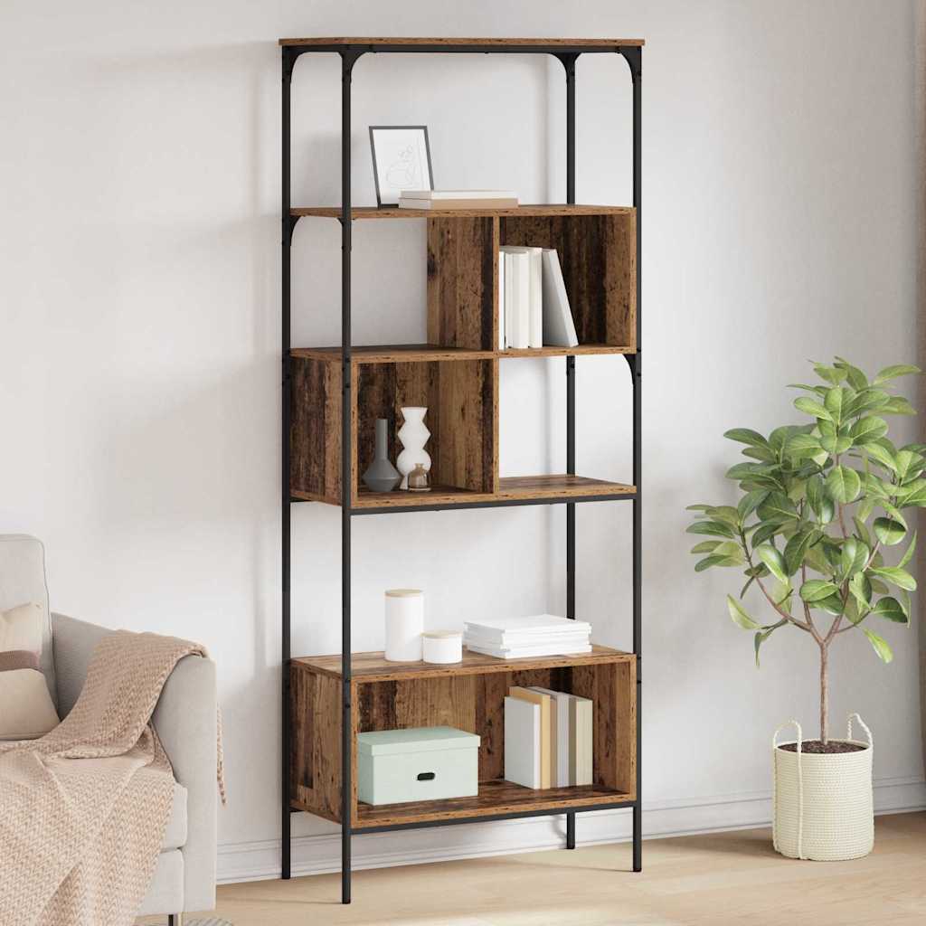 Bogreol Gammelt træ 76 x 33 x 188,5 cm Konstrueret træ