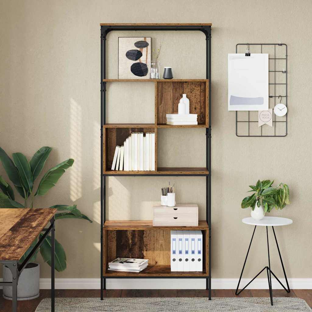 Bogreol Gammelt træ 76 x 33 x 188,5 cm Konstrueret træ
